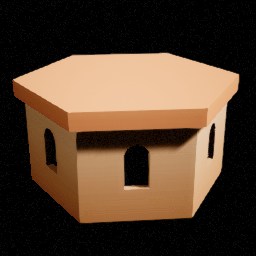 Château — Tour hexagonale milieu — miniature Unreal du pack