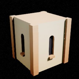 Château — Tour carrée milieu fenêtres — miniature Unreal du pack