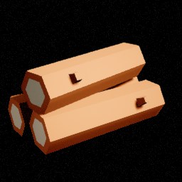 Rondin pile — miniature Unreal du pack